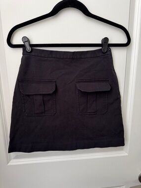 Theory Black Mini Skirt with Front Flap Pockets